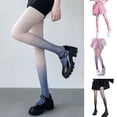 thumbnail image 2 of Women Pantyhose Gradient Contrast Color High Elasticity Skinny Thin Soft Breathable Candy Color Anti-slip Cosplay Performance Tights Long Socks, 2 of 7