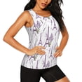 thumbnail image 2 of Balery Lavender Flowers Camiseta sin mangas estampada ligera para mujer, tops de entrenamiento sin mangas, camisetas de yoga transpirables de secado rápido.-Medium, 2 of 7