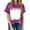 Purple, variant on LEAVINGSUO 2026 Womens, Womens Fashion Women's Summer Fashion Slim Tie Round Neck Short Sleeve T-Shirt