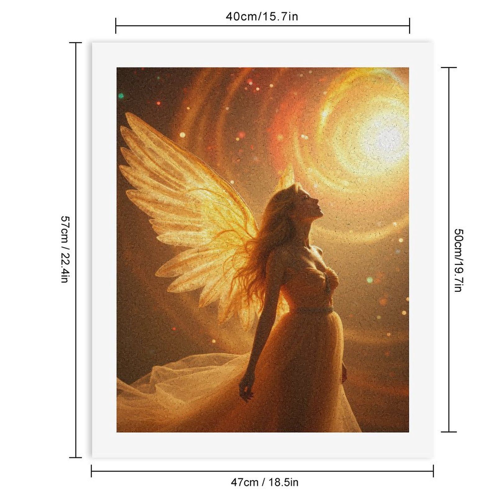 Paint by Numbers Kit for Adults, Angel In Golden Glow Dreamscape Paint by Numbers, Easy Paint by Numbers Kit for Adults Beginner, DIY Adult Paint by Number Kits on Canvas, Home Decor