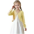 thumbnail image 2 of Tdoqot Girls Cardigan Sweaters- Casual V-Neck Long Sleeve Button Front Kids Fall Clothes Yellow Size 6, 2 of 6