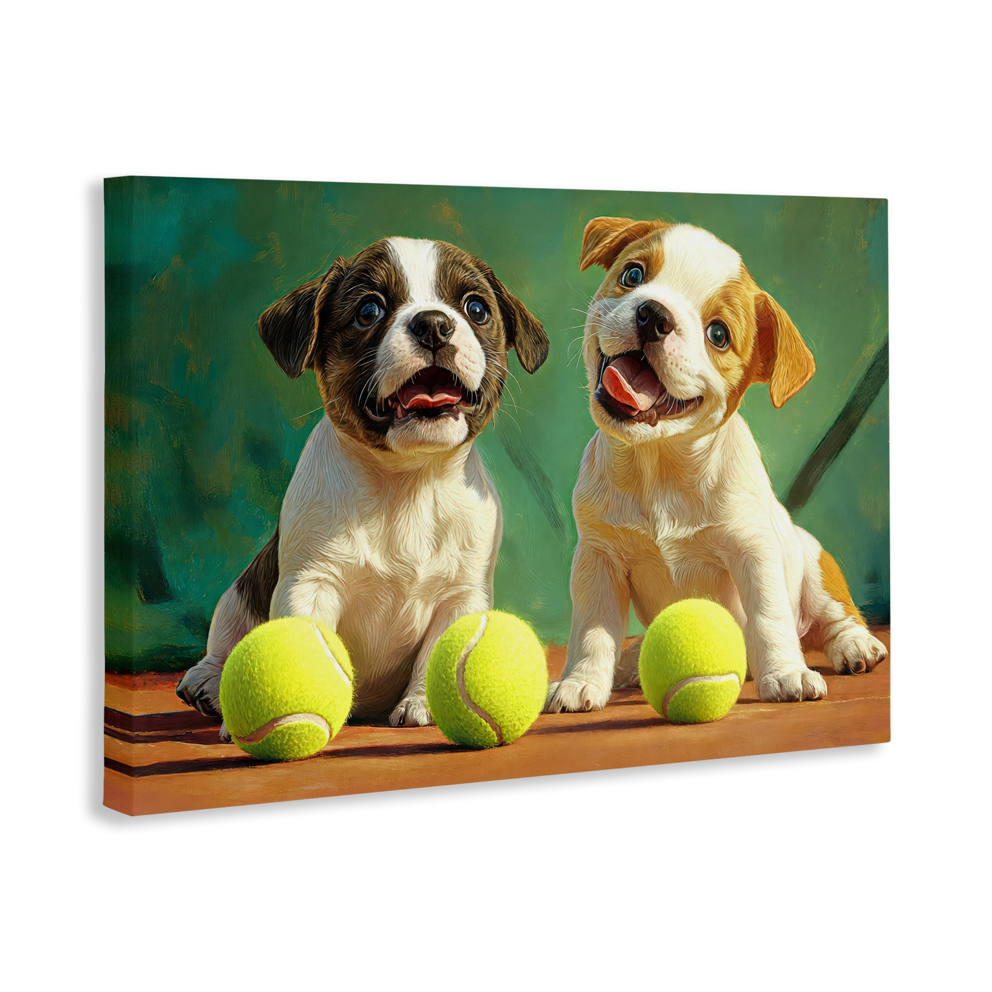 Stupell Industries Adorable Puppies with Tennis Balls Canvas Wall Art, design by Imagine It Images