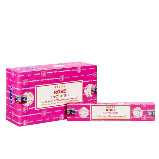 Varillas de incienso Satya Nag Champa Rose, 12 unidades, 15 g