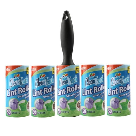 Petift Lint Roller for Pet Hair Extra Sticky Remover,1 Handles 5 Refills(5 X 50 Sheets,250 Sheets Total)Suitable for Clothes, Hair, Pets, Sofas, Rugs, Carpets, Seats, Lint, Dust,Cats and Dogs Hair