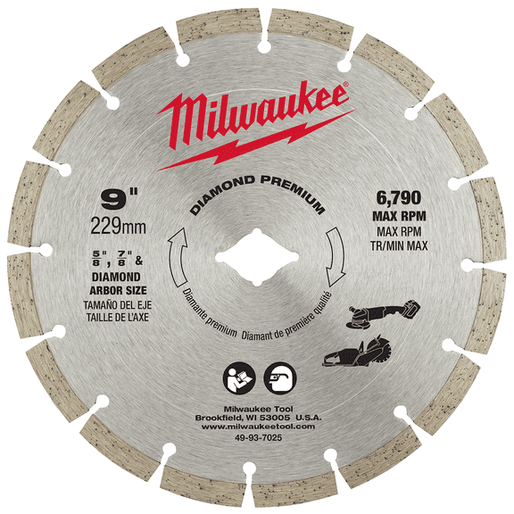 Milwaukee Tool 9" Diamond Premium Segmented Cutting Blade