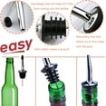 thumbnail image 3 of Olive Oil Spout Pourer, 2PCS Stainless Steel Liquor Bottle Pourers Spouts with Rubber Dust Caps, 3 of 5