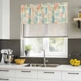 thumbnail image 4 of Teal Red Coastal Curtain Valances for Windows, Kitchen Valance Window Treatments Panel 2 Pack, Nautical Seahorse Beach Coral Starfish Beige Rod Pocket Short Curtains for Bathroom Bedroom 42 x 18 Inch, 4 of 8