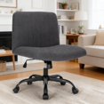 thumbnail image 3 of Wide Office Chair with Wheels Armless Office Chair Mid Back Computer Task Chairs for Make Up( with Wheels), 3 of 3