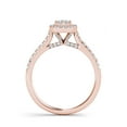 thumbnail image 3 of 3/4 Carat T.W. Diamond Cluster Emerald-Shape Halo 10kt Rose Gold Engagement Ring, 3 of 5
