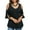 Black womens tops summer, variant on yoeyez Cold Shoulder Tops for Women Plus Size Blouses 3/4 Sleeve Ruffle Shirts Elegant Solid Color T-Shirts V Neck Tees