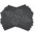 thumbnail image 2 of Luxury Black Placemats Set of 6 Crossweave Woven Vinyl Placemat for Dining Table Heat Resistant Non-Slip Kitchen Table Mats Easy to Clean, 2 of 4