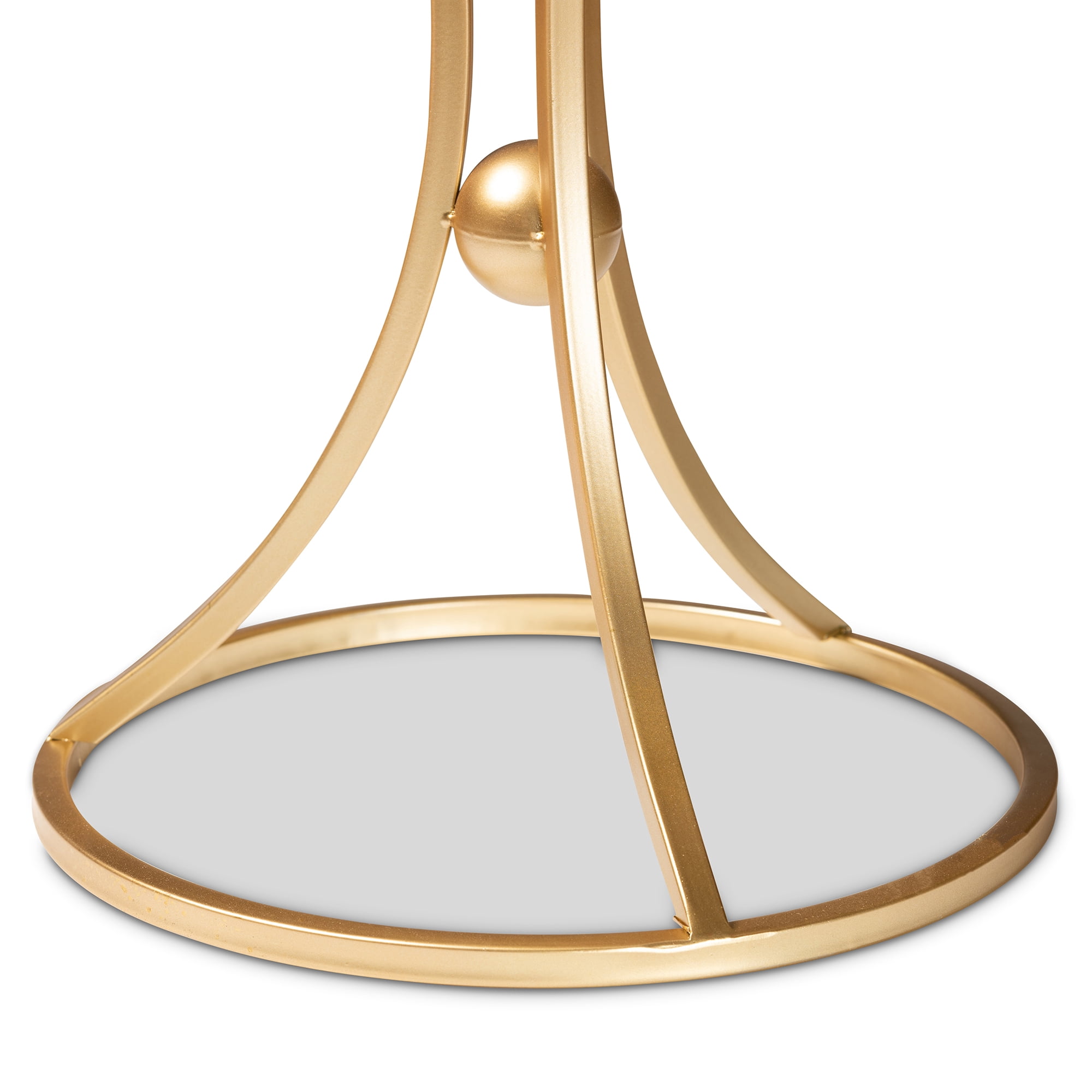 Baxton Studio Tarmon Modern and Contemporary Gold Finished Metal End Table with Marble Tabletop