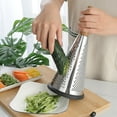thumbnail image 5 of Conical Stainless Steel Grater Fruit Potato Vegetable Cutting Wooden Handle, 5 of 9