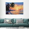 thumbnail image 2 of PRATYUS  Ocean Tapestry for Bedroom Beach Palm Tree Wall Hanging Sunrise Decor, 60x40 Inch, Blue 60x40in, 2 of 7