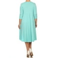 thumbnail image 4 of Women's Casual Plus Size Loose Fit 3/4 Sleeve Jersey Knit A-Line Solid Midi Dress, 4 of 4