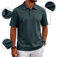 thumbnail image 2 of Delconic Mens Golf Polo Shirts Quick Dry Moisture Wicking Performance Polo Shirt for Business Casual Blue M, 2 of 8