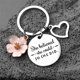 thumbnail image 3 of Llavero inspirador de acero inoxidable: lindo corazón flor llavero bolsa colgante, 3 of 5