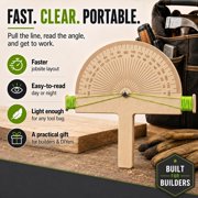 Wooden Angle Finder Tool, 0-180° Angle Measuring Tool for Woodworking with Laser Engraved Scale, Birch Wood Layout Tool for Carpenters, DIY Makers and Craftsmen