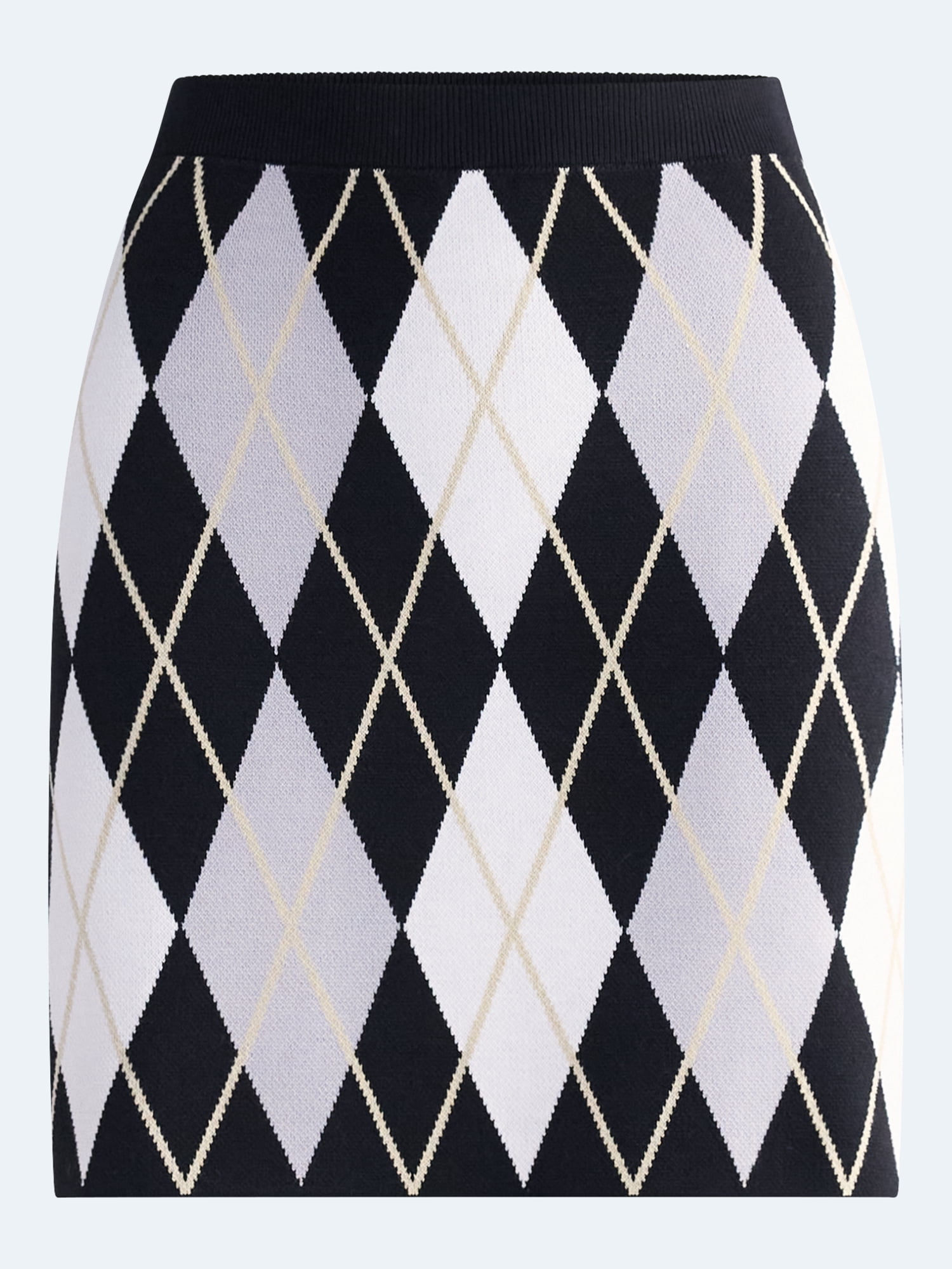Free Assembly Women's and Women's Plus Missy Pull On Argyle Mini Pull On Sweater Skirt, Sizes XS-4X
