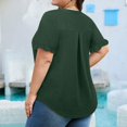 thumbnail image 4 of Wlynlyn Plus Size Tops for Women Dressy Casual Blouses Ruffle Short Sleeve V Neck Tunic Tops(XX-Large,Green), 4 of 5