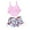 Pink, variant on WREESH Womens Ruffle Tankini Swimsuit Solid Bikini Strap Bikini Deep V Split Swimsuit Set Two-Piece Swimsuit Beach Bathing Suit Pink