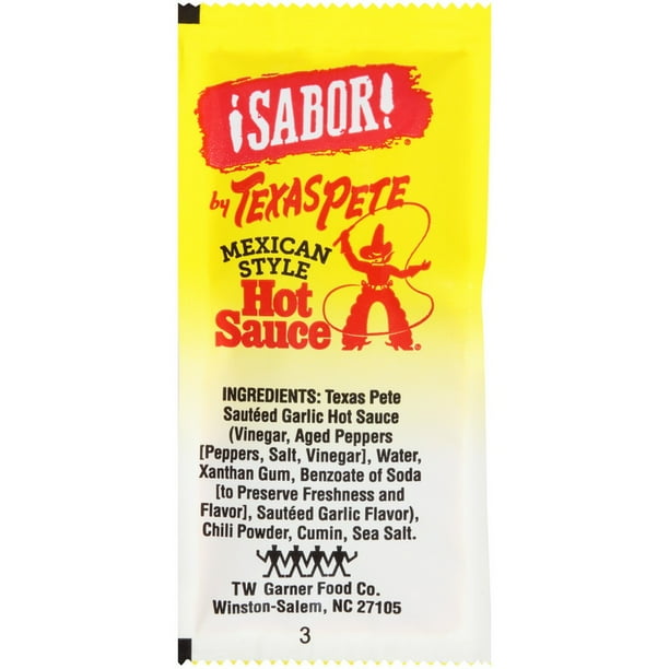 (Price/Case)Texas Pete Sabor Mexican Hot Sauce 7 Gram Packets 200 Per