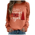 thumbnail image 4 of TIANZEN Women's Long Sleeved Crew Neck Print Lightweight Hoodie Juniors Sweatshirts, 4 of 4