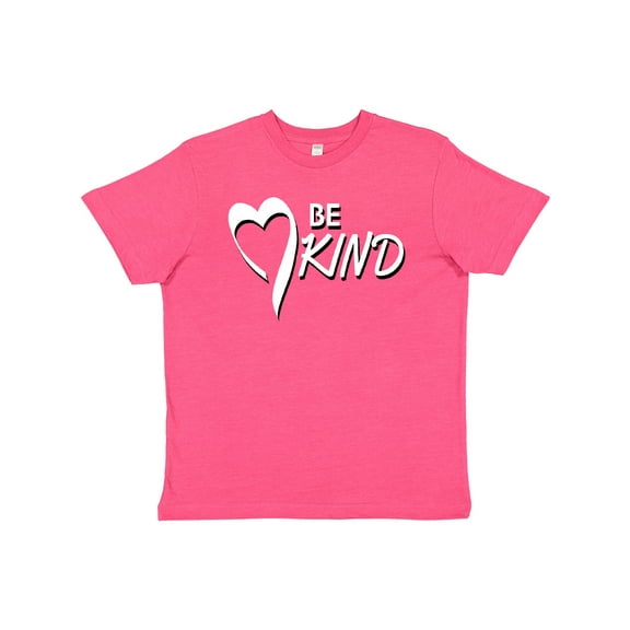 Inktastic Be Kind with Heart Ribbon in White Text Youth T-Shirt