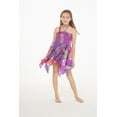 thumbnail image 4 of Girl Gypsy Uneven Bottom Hawaiian Luau Dress in Pretty Tropical Purple Size 12, 4 of 5