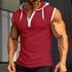 thumbnail image 1 of pstuiky Camisetas sin mangas, Blusa sin mangas con capucha y cuello redondo para hombre, con botones y parches de fitness de color Tops elegantes para mujer m, 1 of 7