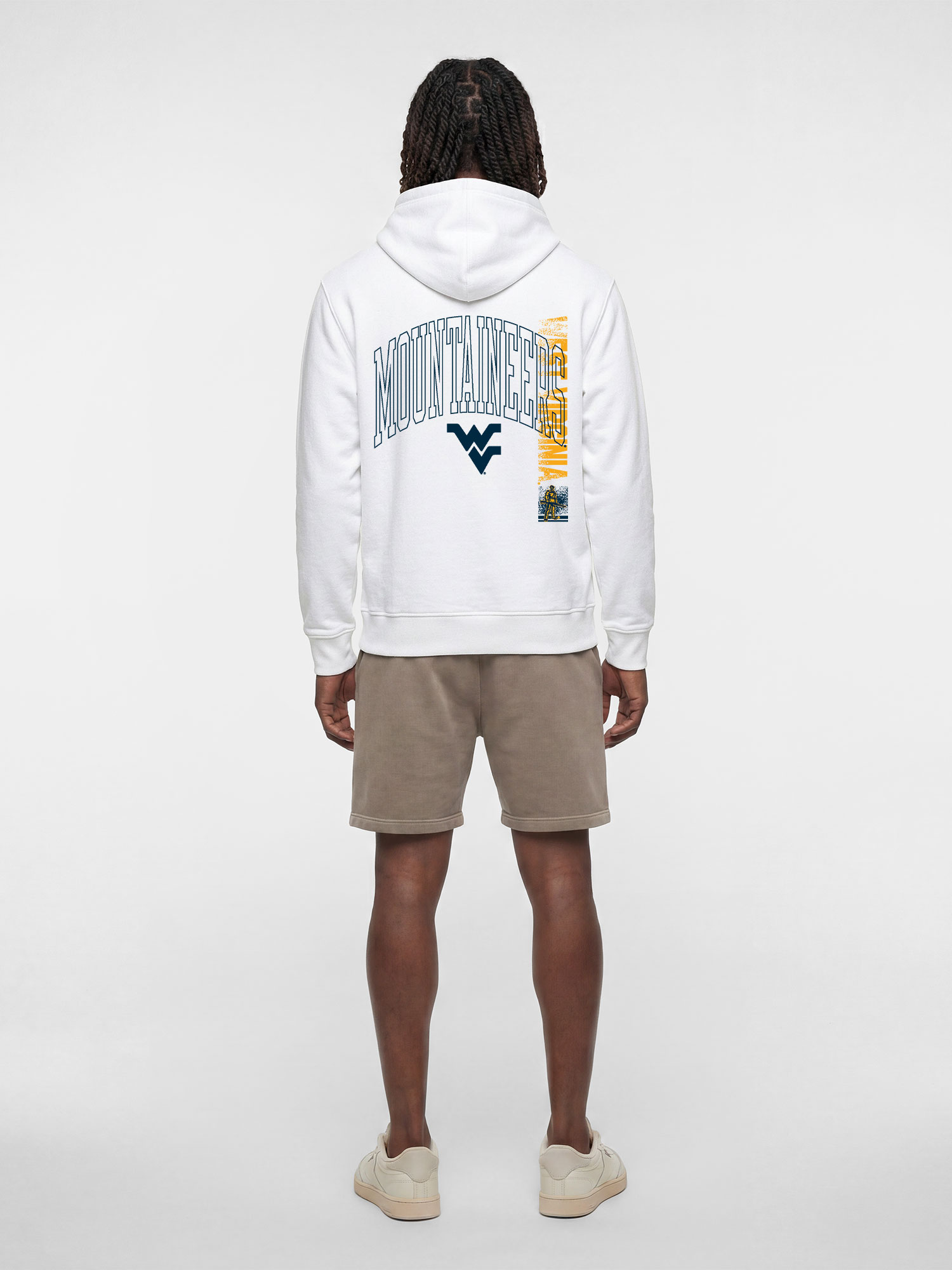 West Virginia Mountaineers Reebok Mens White Hooded Sweatshirt