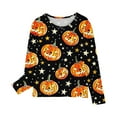 thumbnail image 4 of Odeerbi Kids Girls Fall Winter Basic Layering T-Shirt Halloween Basic Tees 3-14 Years Kids Long Sleeve Shirt Halloween Pullover Base Layer Shirts Kids Clothes Black, 4 of 6