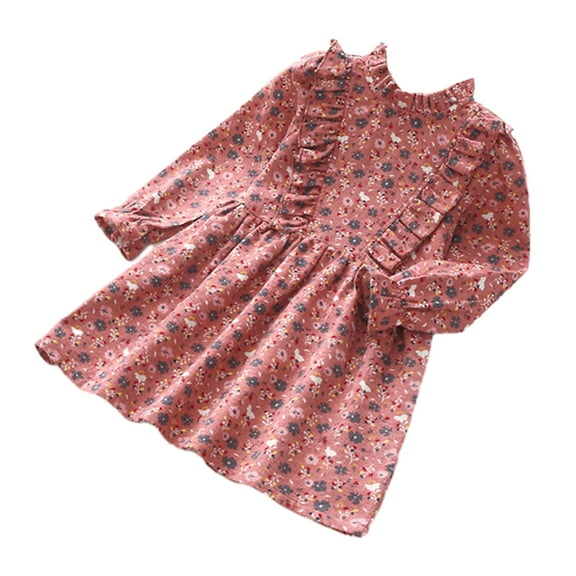 Utoimkio Toddler Girls Long Sleeve Princess Dress Lantern Sleeve Party Dress Spring Fall Outfits Clothes Size 3-7Y