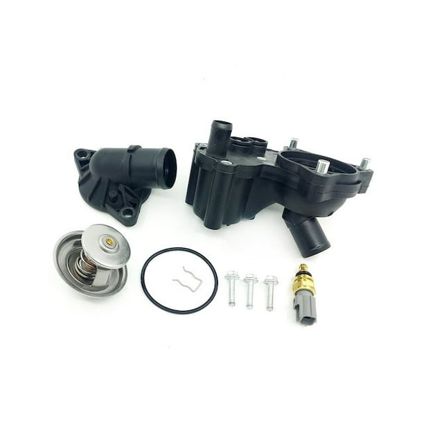 Engine Coolant Thermostat Housing Assembly Kit with Gaskets and Bolts Compatible with 2002