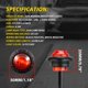 thumbnail image 4 of Luces LED de posición laterales delanteras y traseras redondas de 3/4", impermeables, 12 V, para coche y camión (10 unidades rojas), 4 of 5