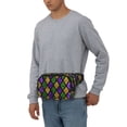 thumbnail image 5 of Lafuoo Mardi Gras Shiny Green Purple Pattern Square Double Layer Waist Bag, Adjustable Buckle Bag Accessories for Men and Women-One Size, 5 of 7