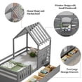 thumbnail image 5 of Twin Size House Bed with Window and Roof, Wooden Playhouse Bed Frame with 2 Drawers and Guardrails for Boys Girls, No Box Sping Required, Gray, 5 of 9