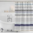 thumbnail image 4 of Gray Stripe Waterproof Fabric Shower Curtain,Modern Abstract Art Navy Blue Striped Rustic Waterproof Fabric Shower Curtain for Bathroom Curtains Bathtubs Shower Curtains with 12 Hooks Small 36x78in, 4 of 8