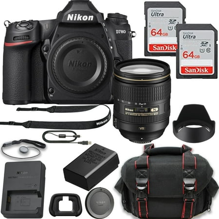 Image of Nikon D780 DSLR Camera + Nikon AF-S NIKKOR 24-120mm f/4G ED VR Lens + 2X 64GB Memory Cards + Case & More (20pc Bundle)