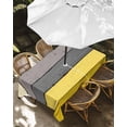thumbnail image 3 of Outdoor Tablecloth with Umbrella Hole, Yellow Grey Spillproof Waterproof Outdoor Table Cover, Vintage Stripe Farmhouse Wood Grain Ombre Patio Tablecloths for Party Picnic Camping, Rectangle 52"x70", 3 of 9