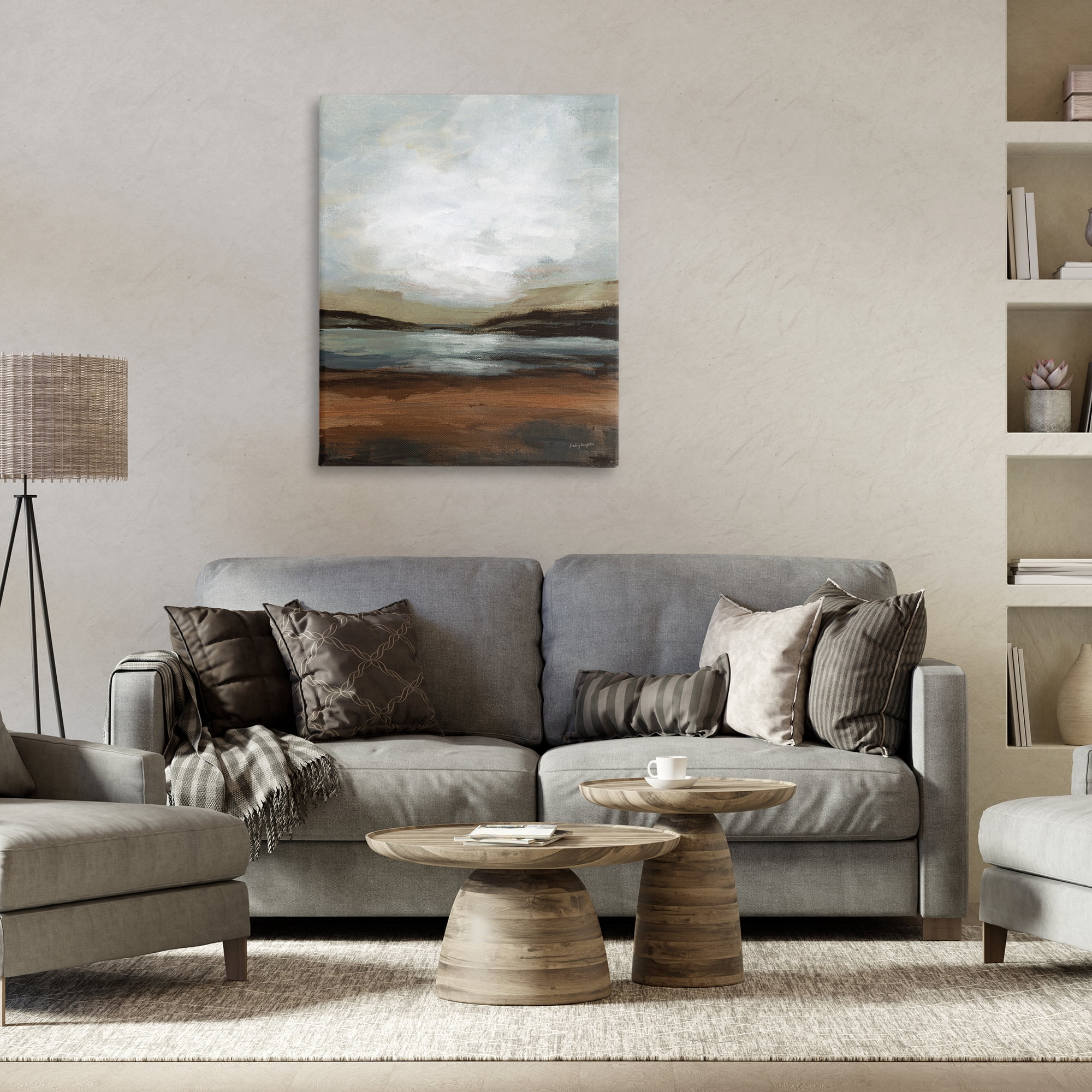 Stupell Industries Copper Creek Landscape Abstract Painting Wrapped Canvas Art Print Wall Art, 30 x 40