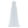 thumbnail image 5 of Gyujnb Halter Sleeveless Tank Neck Maternity Maxi Dress Elastic Gathered Empire Waist Lightweight Flowy Chiffon Loose A Line Floor Length Gown Elegant Bridesmaid Photoshoot,L, 5 of 5