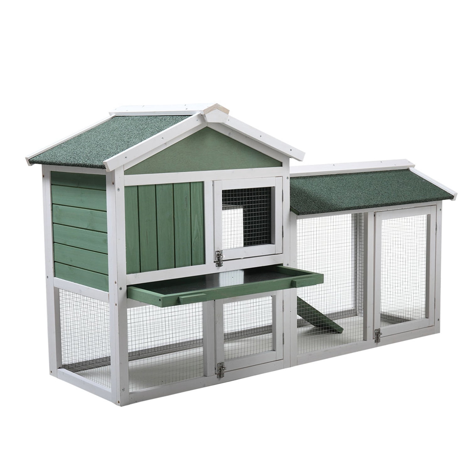 Pefilos 54" Wooden Chicken Coop Habitat, Hen Nest for Outdoors Indoor Bunny Hutch Rabbit Cage Guinea Pig, Green
