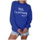 thumbnail image 4 of Gibobby Divertidas Sudaderas Sudadera de para mujer, sudadera con capucha de manga larga con estampado de letras, blusa informal y con temperamento, (Azul, M), 4 of 5