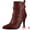 Burgundy, variant on Unique Bargains Pointy Toe Elastic Cross Straps Stiletto Heel Ankle Boot for Women Brown 7