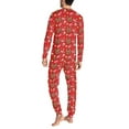 thumbnail image 4 of Renewold Matching Family Pajamas Set 2 Pieces HO-HO-HO Reindeer Crewneck Daily Wear Sleepwear for Men Stretchy Christmas Theme Sleep Loungewear Size 3XL, 4 of 5