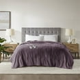 thumbnail image 2 of OLLIIX Serta Plush Heated Electric Blanket, Twin, Purple, 2 of 10