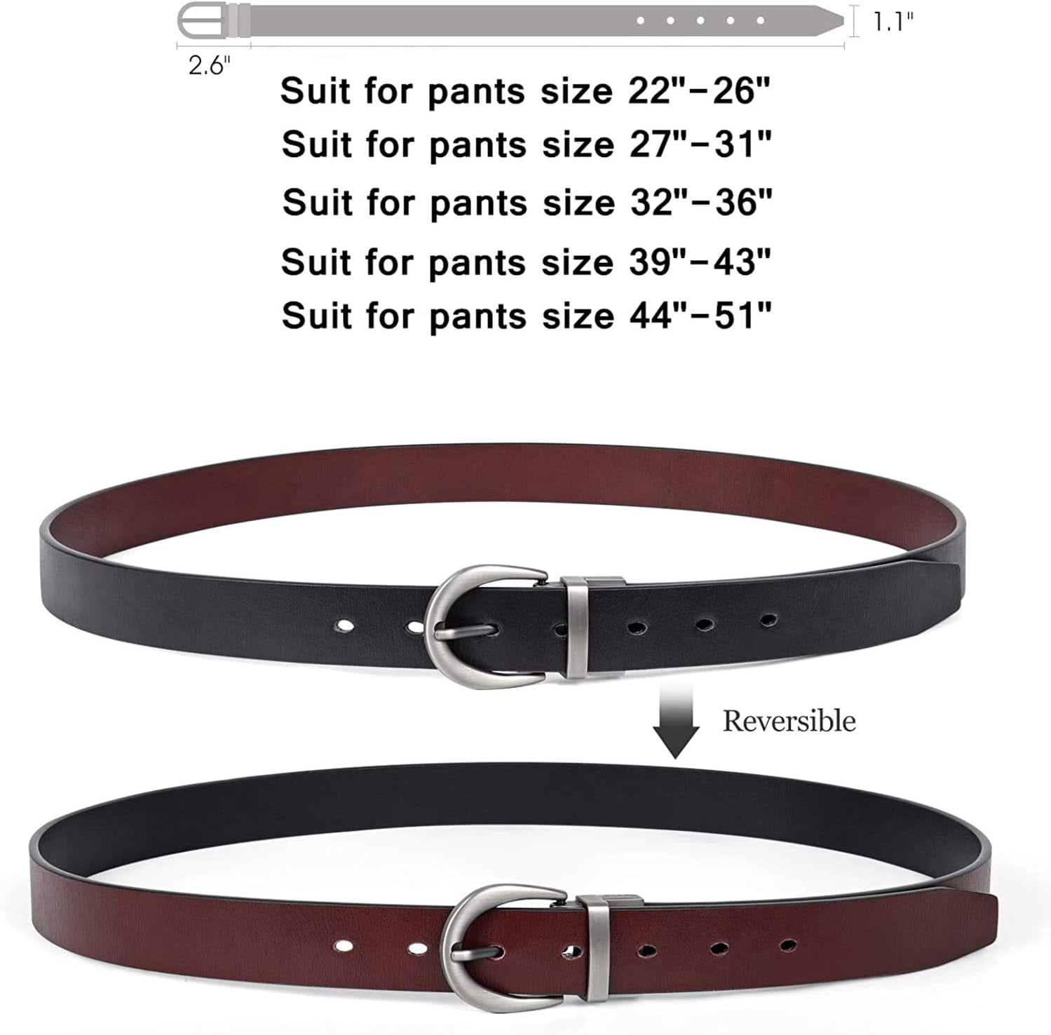 1334 Women Leather Reversible Belt, Ladies Belt For Jeans With Rotated Reversible Leather Belt for Women With Gold Buckle Ladies  main image 4