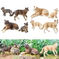 thumbnail image 2 of Necvior Educational Figures Set of 4Pcs Realistic Wolf Figurines for Kid Birthday, 2 of 18