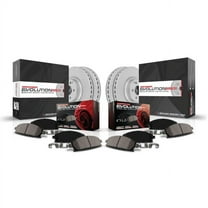 PowerStop Front and Rear Geomet Coated Brake Rotor and Pad Kit Fits: VOLKSWAGEN Select Models CRK7254